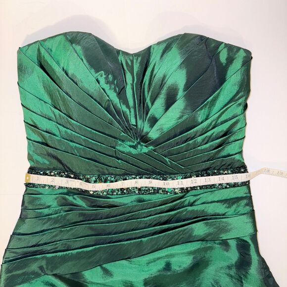 Alyce Designs Strapless Formal Prom Dress Sweetheart Beaded Gown Emerald Green - Picture 8 of 16